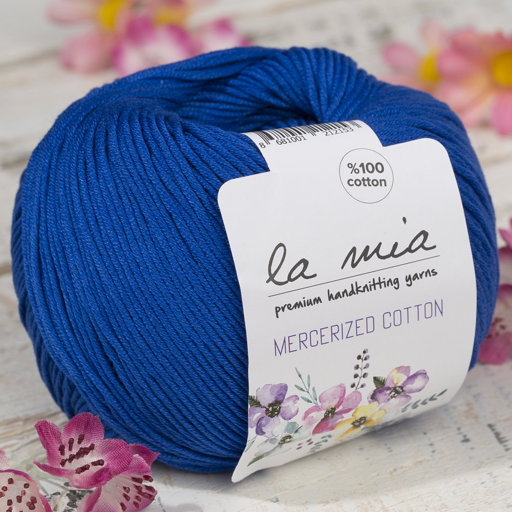 La Mia Mercerized Cotton Mavi El Örgü İpi - 103